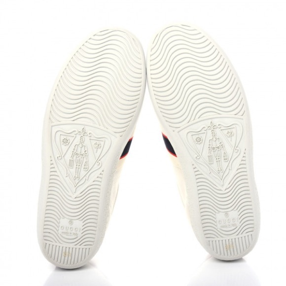 Gucci Ace Sneaker Off-White & Metallic Red - Picture 5 of 12